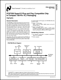 PC87309-ICK/VLJ datasheet:  SuperI/O Plug and Play Compatible Chip in Compact 100-Pin VLJ Packaging PC87309-ICK/VLJ