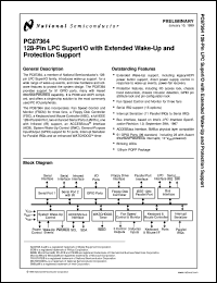 PC87364-IBW/VLA datasheet: PC87364 128-Pin LPC SuperI/O with Extended Wake-up and Protection Support [Preliminary] PC87364-IBW/VLA