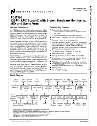 PC87366-IBW/VLA datasheet: 128-Pin LPC SuperI/O with System Hardware Monitoring, MIDI and Game Ports [Preliminary] PC87366-IBW/VLA