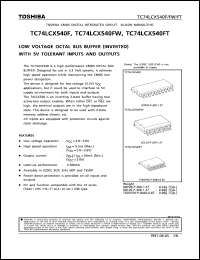 TC74LCX540F datasheet: low octal bus buffer (inverted) with 5V tolerant inputs and outputs TC74LCX540F