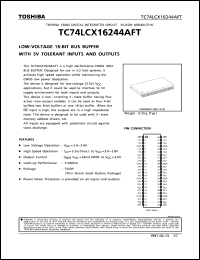 TC74LCX16244AFT datasheet: Low voltage 16 bit bus buffer with 5v tolerant inputs and outputs TC74LCX16244AFT