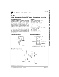 TL082CMX datasheet: Wide Bandwidth Dual JFET Input Operational Amplifier TL082CMX