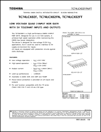 TC74LCX02FN datasheet: Low voltage quad 2 input nor gate with 5v tolerant inputs and outputs TC74LCX02FN