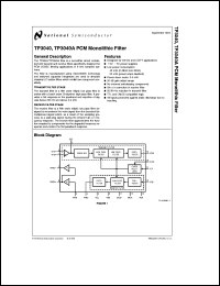 TP3040N datasheet: PCM Monolithic Filter TP3040N