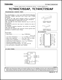 TC74HC7292AP datasheet: Programmable divider/timer TC74HC7292AP