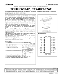 TC74HC697AP datasheet: Synchronous presettable 4 bit binary up/down counter with output register TC74HC697AP