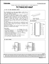 TC74HC4514AP datasheet: 4 to 16 line decoder/latch TC74HC4514AP