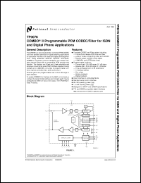 TP3076N-G datasheet: Combo II Programmable PCM CODEC/Filter for ISDN and Digital Phone Applications TP3076N-G
