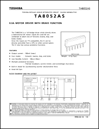 TA8052AS datasheet: 3.0a motor driver with brake function TA8052AS