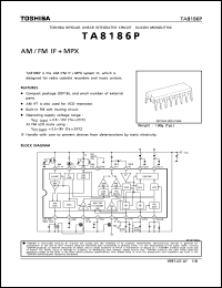 TA8186P datasheet: AM/FM IF + MPX TA8186P