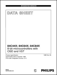 PCA84C444 datasheet: 8-bit microcontrollers with OSD and VST PCA84C444