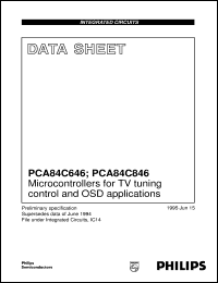 PCA84C846 datasheet: Microcontrollers for TV tuning control and OSD applications PCA84C846