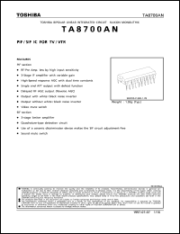 TA8700AN datasheet: PIF/SIF IC for TV/VTR TA8700AN