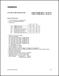 HYB3116400BJ-70 datasheet: 4M x 4bit EDO-DRAM HYB3116400BJ-70