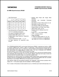 HYB39S64800AT-8B datasheet: 64Mbit Synchronous DRAM HYB39S64800AT-8B