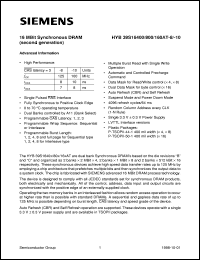 HYB39S16800AT-8 datasheet: 16Mbit Synchronous DRAM HYB39S16800AT-8