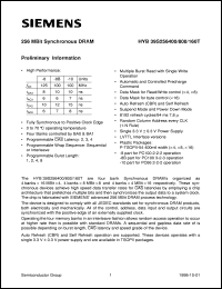 HYB39S256800T-10 datasheet: 256Mbit Synchronous DRAM HYB39S256800T-10