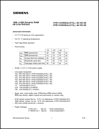 HYB3164400AJ-60 datasheet: 16M x 4bit DRAM HYB3164400AJ-60