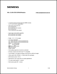 HYM324025S-60 datasheet: 4M x 32bit  EDO-module HYM324025S-60