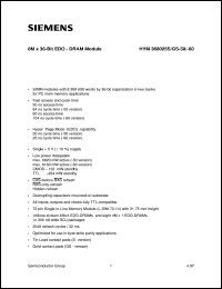 HYM368025S-60 datasheet: 8M x 36bit  EDO-DRAM module HYM368025S-60