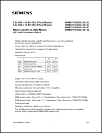 HYM64V1645GU-60 datasheet: 16M x 64bit DRAM module HYM64V1645GU-60