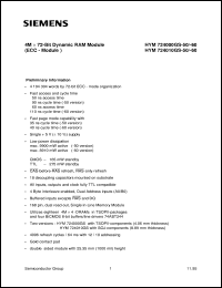 HYM724000GS-50 datasheet: 4M x 72bit DRAM module HYM724000GS-50