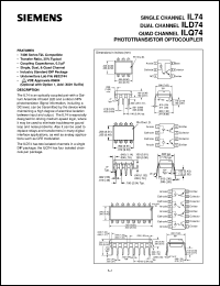 IL74 datasheet: Photodarlington optocoupler IL74