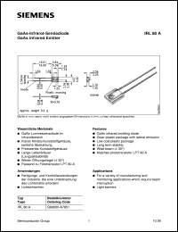 IRL80A datasheet: GaAs infrared emitter IRL80A