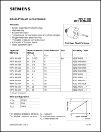 KPY42MR datasheet: Silicon pressure sensore module KPY42MR