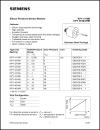 KPY46MA datasheet: Silicon pressure sensore module KPY46MA