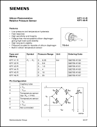 KPY41R datasheet: Silicon piezoresistive relative pressure sensor KPY41R
