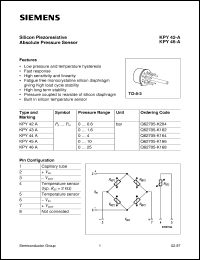 KPY45A datasheet: Silicon piezoresistive absolute pressure sensor KPY45A