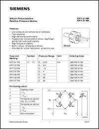 KPY51RK datasheet: Silicon piezoresistive relative pressure sensor KPY51RK