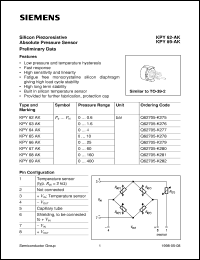 KPY63AK datasheet: Silicon piezoresistive absolute pressure sensor KPY63AK