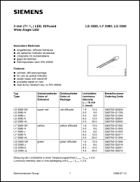 LY3380-K datasheet: Yellow LED LY3380-K