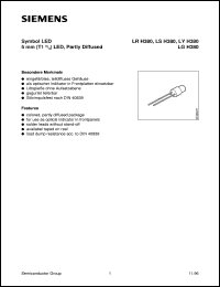 LSH380-J datasheet: Super red 5mm symbol LED LSH380-J