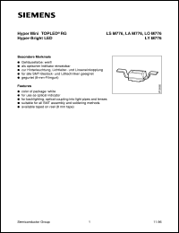 LAM776-Q datasheet: Amber mini TOPLED LAM776-Q