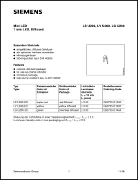 LSU260-EO datasheet: Super-red 1mm mini LED LSU260-EO