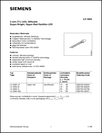 LH3364-LP datasheet: Hyper-red 3mm GaAlAs LED LH3364-LP