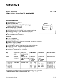 LHT676-NR datasheet: Hyper-red GaAlAs TOPLED LHT676-NR