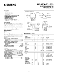 MCA230 datasheet: Photodarlington optocoupler MCA230