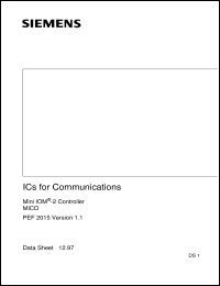 PEF2015 datasheet: Mini IOM-2 controller PEF2015