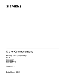 PEB2047-N datasheet: Memory time switch large PEB2047-N