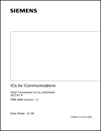 PEB2096 datasheet: Octal transceiver for U(PN) interface PEB2096