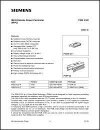 PSB2120-T datasheet: ISDN remote power controller PSB2120-T