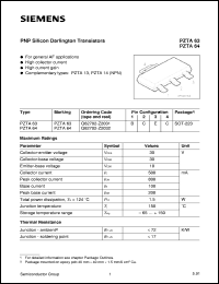 PZTA63 datasheet: PNP silicon darlington transistor PZTA63