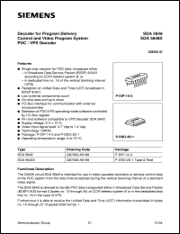 SDA5648X datasheet: Decoder for program delivery control and video program system PDC/VPS decoder SDA5648X