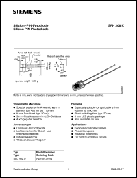 SFH206K datasheet: Silicon PIN photodiode SFH206K