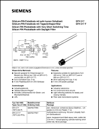 SFH217F datasheet: Silicon PIN photodiode with very short switching time SFH217F