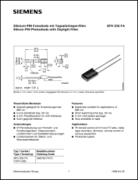 SFH235FA datasheet: Silicon PIN photodiode with daylight filter SFH235FA